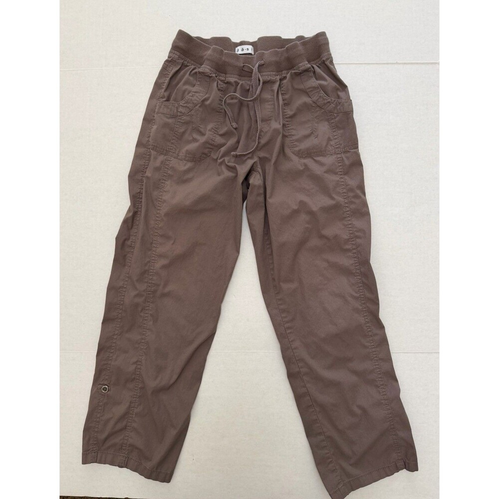 Dash Women’s Medium Brown Drawstring Cotton Wide Leg Pants Breathable Casual
